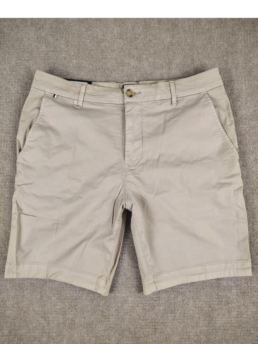 Men's Hugo Boss Light Beige Chino Slice Shorts Slim Fit Cotton Blend 32R/48 IT